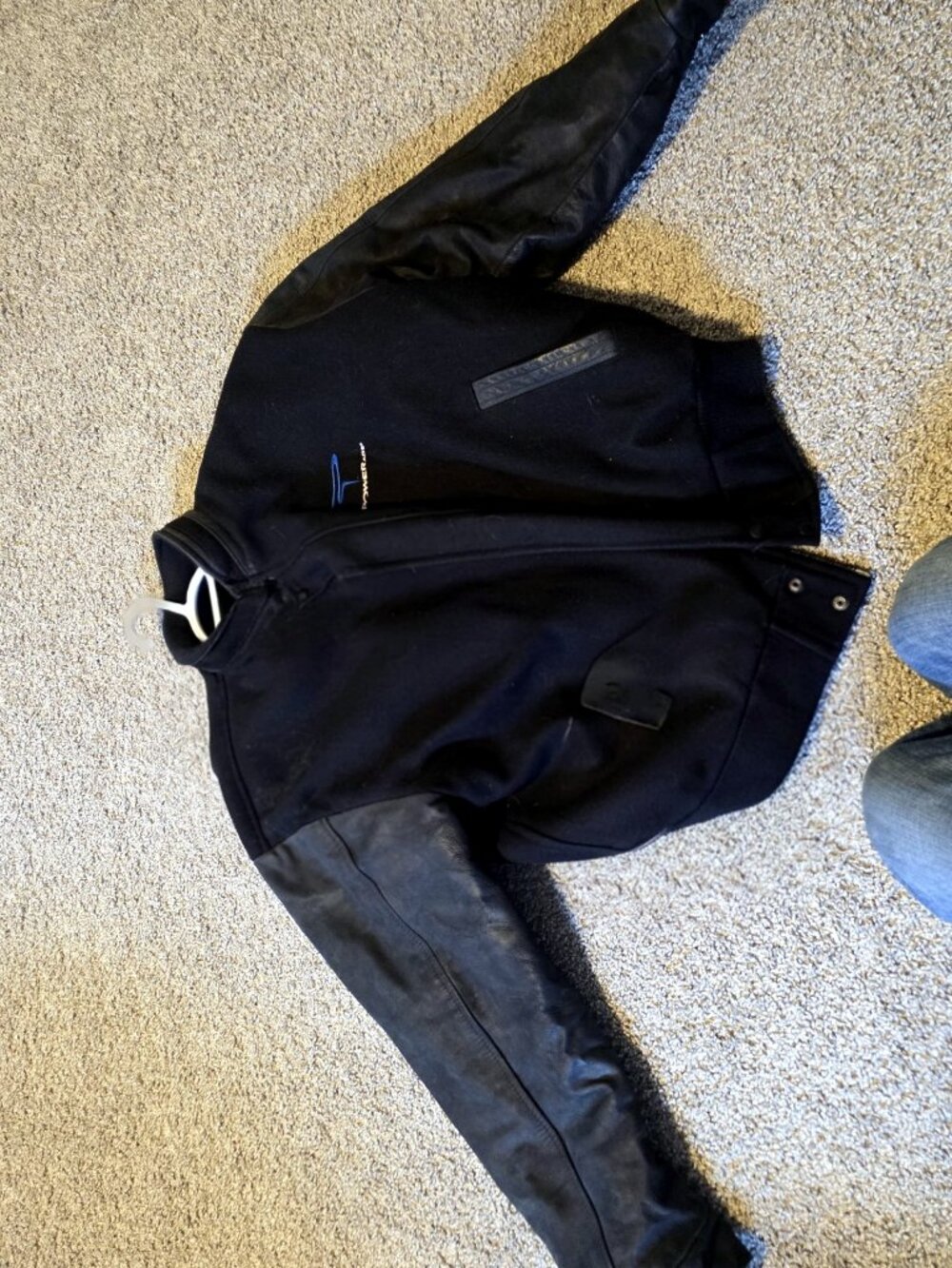 Canada Sportswear Varsity Jacket Black Leather Sleeves Mens XXL Vintage